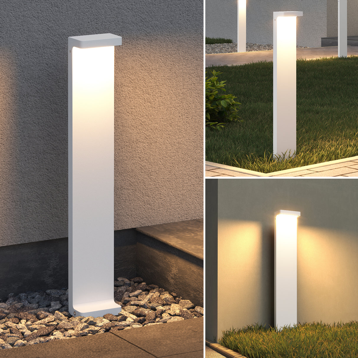 glasvilla Lampe d’Extérieur 10x6x60cm IP65 | Éclairage de Chemin Extérieur | Borne Lumineuse pour Jardin, Lampadaire 3000K | Lampadaire d’Extérieur 6W LumaTorch