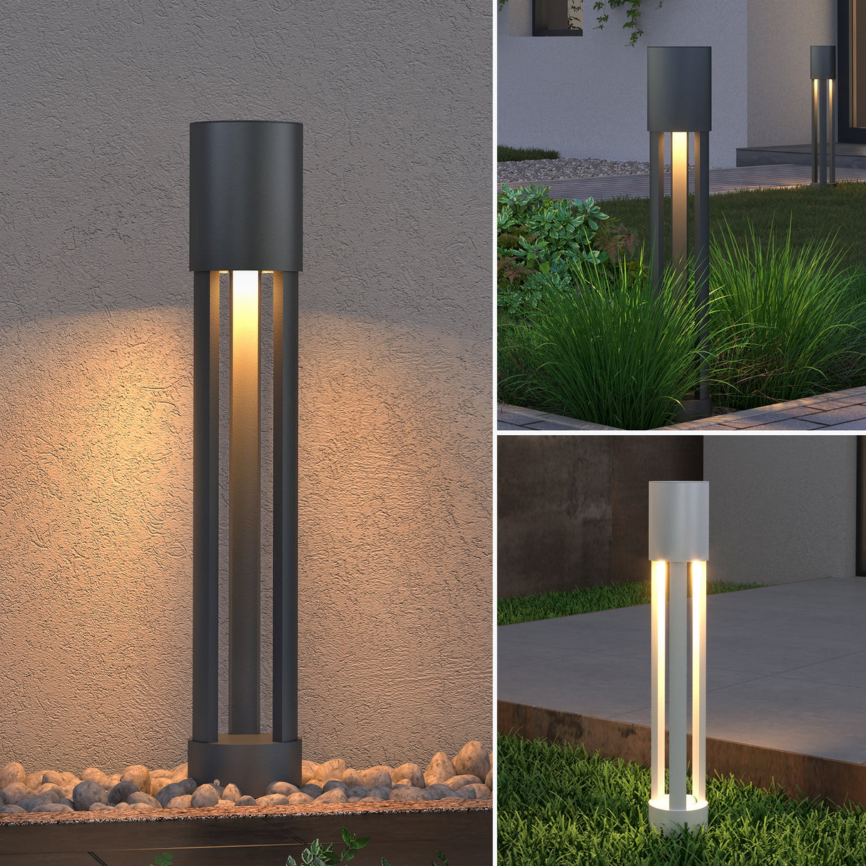 glasvilla Luminaire d’Extérieur ⌀120xH700mm IP65 | Borne et Lampadaire de Jardin 3000K | Éclairage de Chemin Extérieur 10W NeoForge