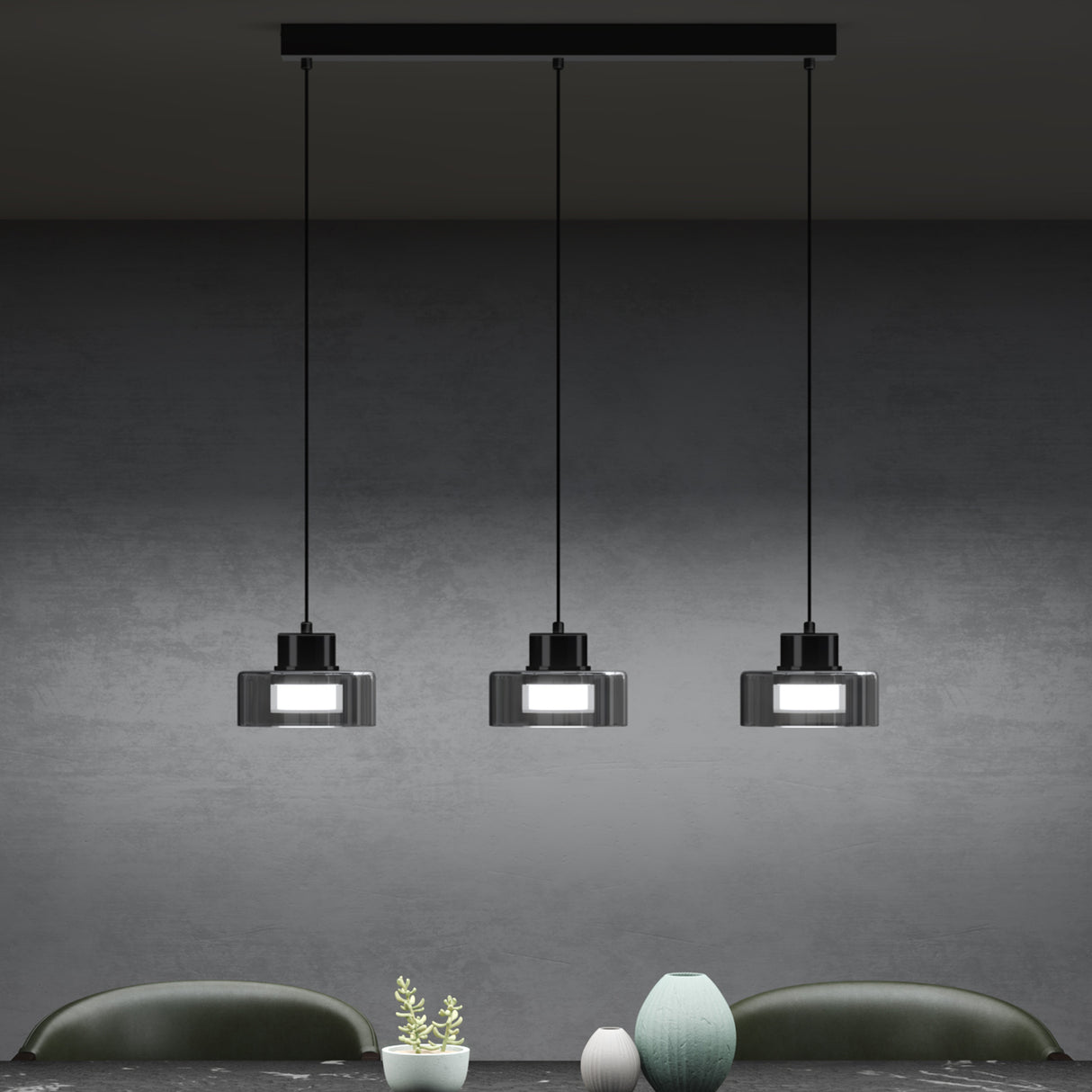 Suspension Glasvilla LED, lampe suspendue réglable avec câble, luminaire suspendu pour salle à manger, salon, chambre à coucher