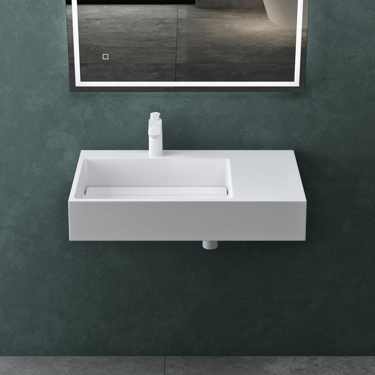 glasvilla Lavabo da Appoggio Lavandino Bagno Sospeso da Marmo Fuso Col12