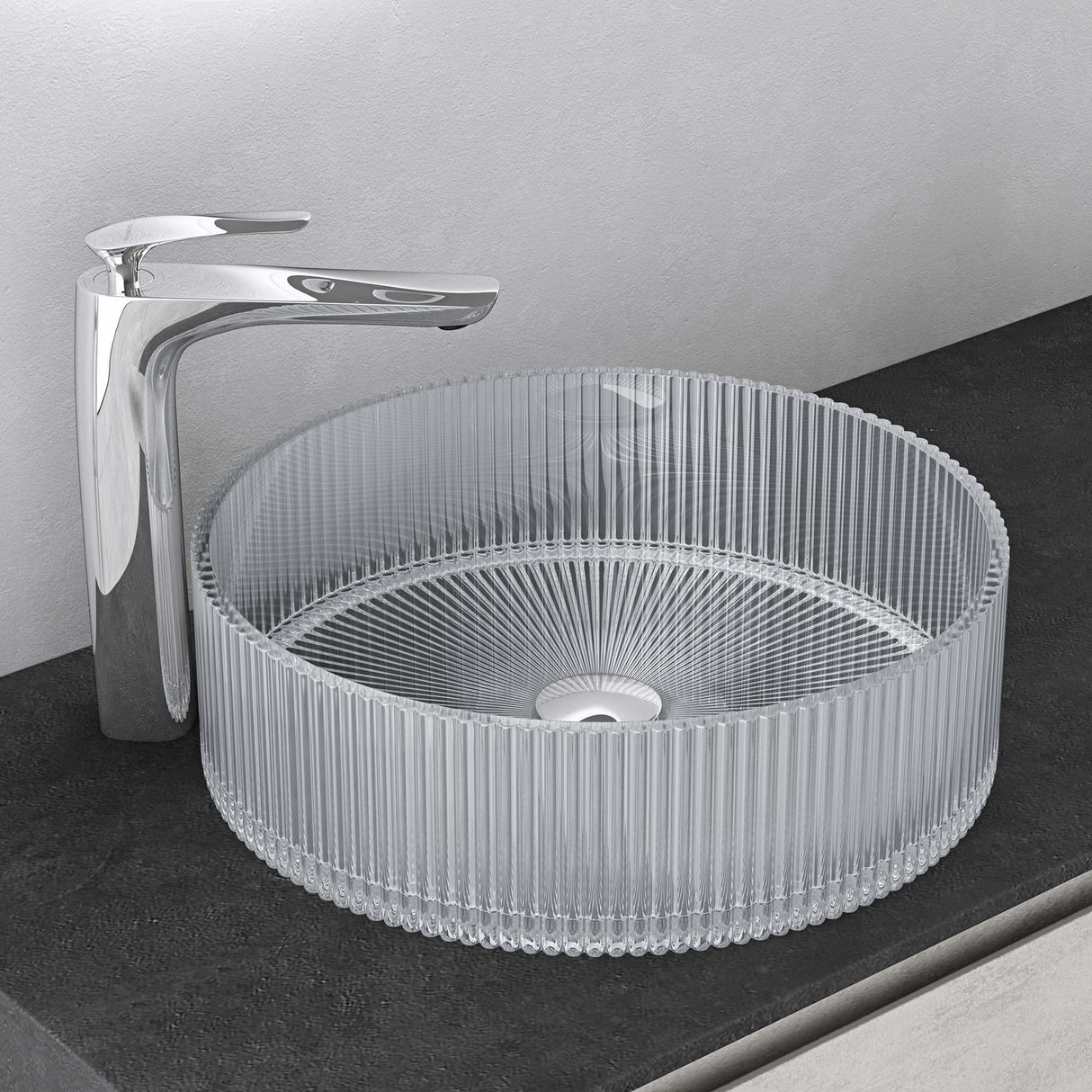 lavabo Glasvilla en verre, vasque à poser, lavabo rond