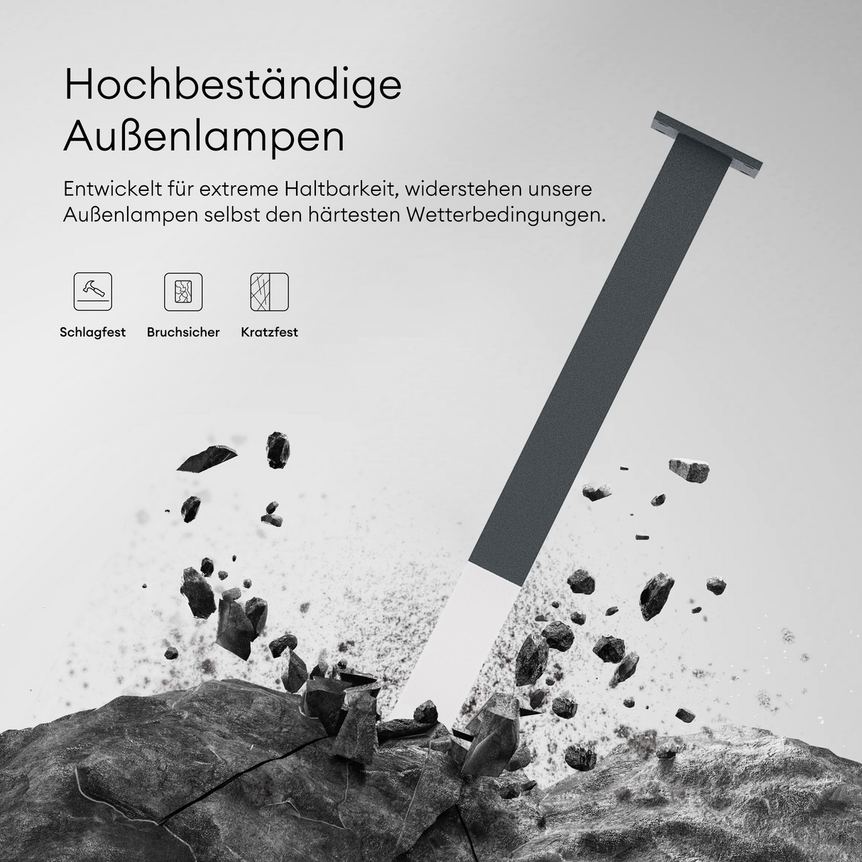 glasvilla Außenleuchte IP65 Wegeleuchte Außen | Pollerleuchte für Garten, 3000K Stehlampe Gartenlampe | Außenlampe Standleuchte 3W Deus Lumina