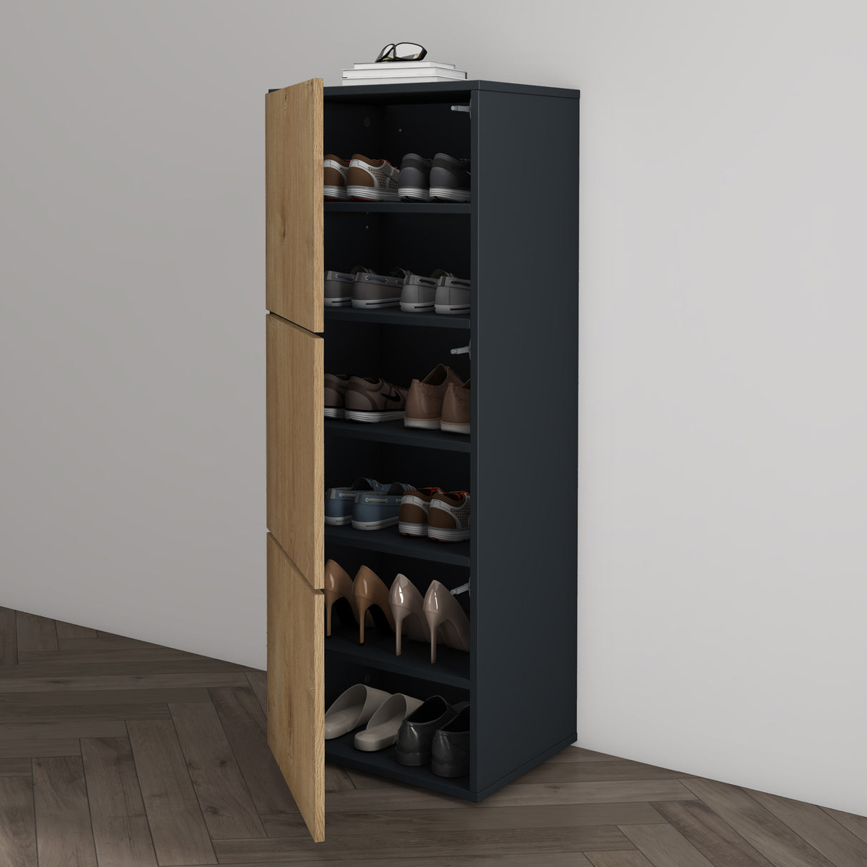 glasvilla Meuble à Chaussures Coffre à Chaussures avec 3 Compartiments LTH 45x36x120 cm Meuble à Chaussures 02