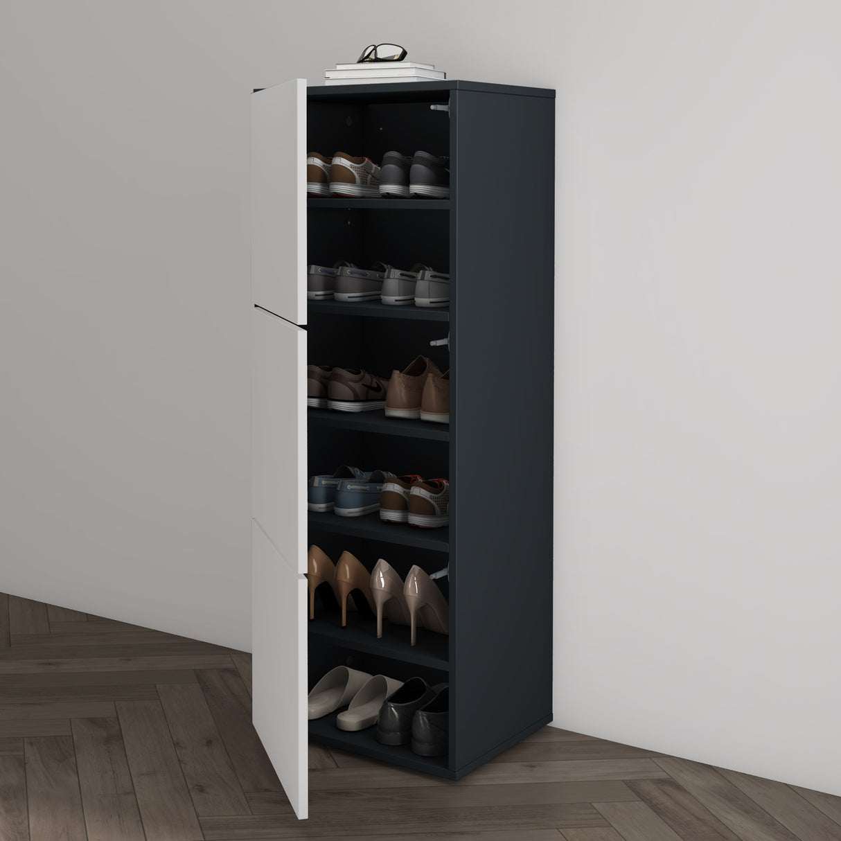 glasvilla Meuble à Chaussures Coffre à Chaussures avec 3 Compartiments LTH 45x36x120 cm Meuble à Chaussures 02