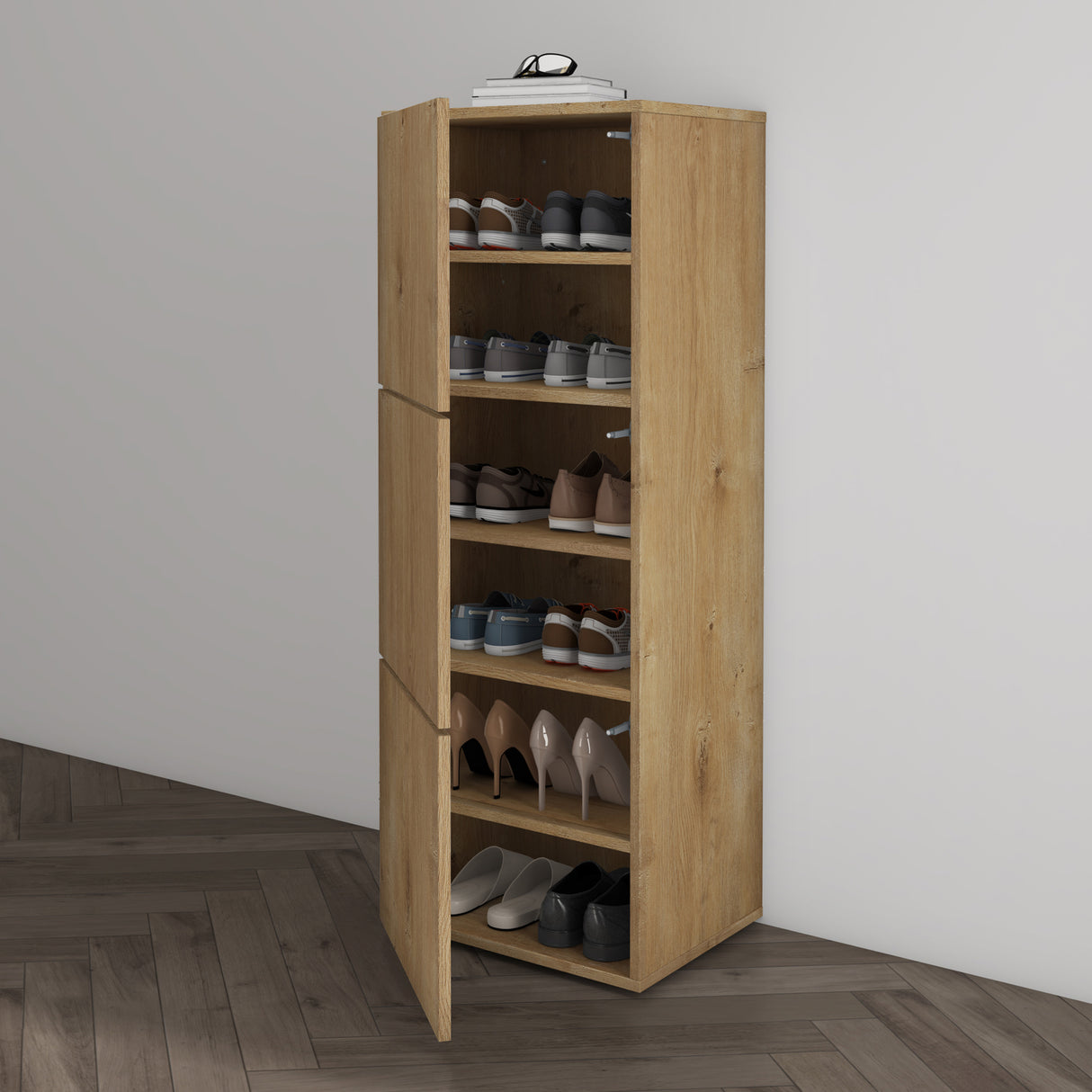 glasvilla Meuble à Chaussures Coffre à Chaussures avec 3 Compartiments LTH 45x36x120 cm Meuble à Chaussures 02