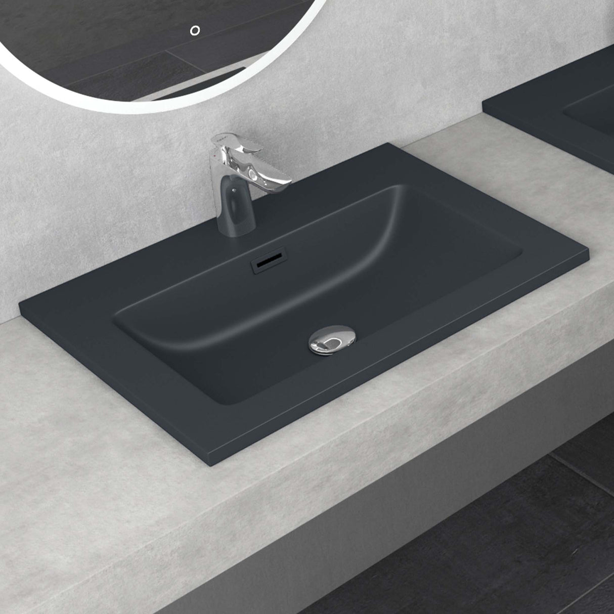 lavabo Glasvilla, lavabo encastré, meuble vasque, lavabo encastré en fonte minérale Col02