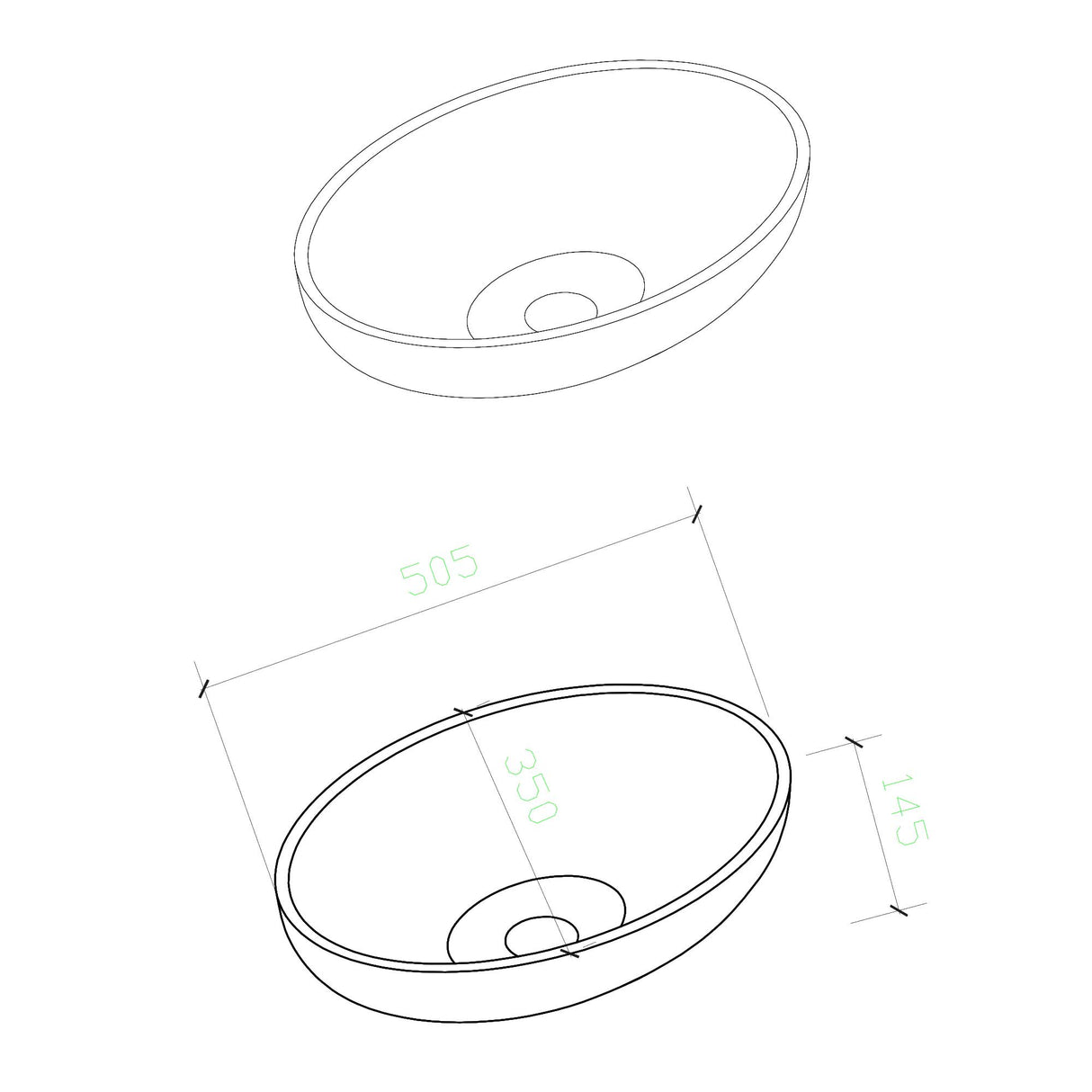 glasvilla Waschbecken Glas Aufsatzwaschbecken Glaswaschbecken Handwaschbecken Waschschale Oval Minerva08