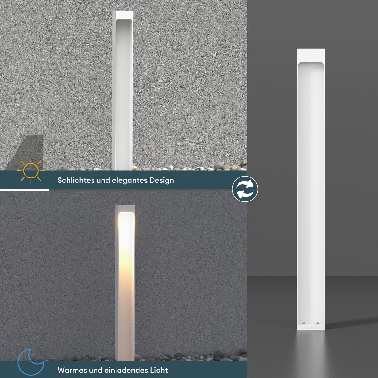 glasvilla Éclairage Extérieur IP65 | Éclairage de Chemin Extérieur | Borne d’Éclairage pour Jardin, Lampadaire de Jardin 3000K | Lampadaire d’Extérieur 5W BaldersLights