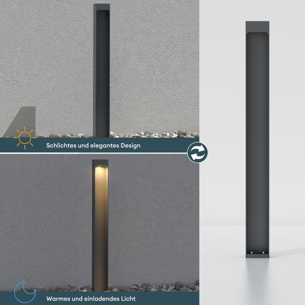 glasvilla Éclairage Extérieur IP65 | Éclairage de Chemin Extérieur | Borne d’Éclairage pour Jardin, Lampadaire de Jardin 3000K | Lampadaire d’Extérieur 5W BaldersLights