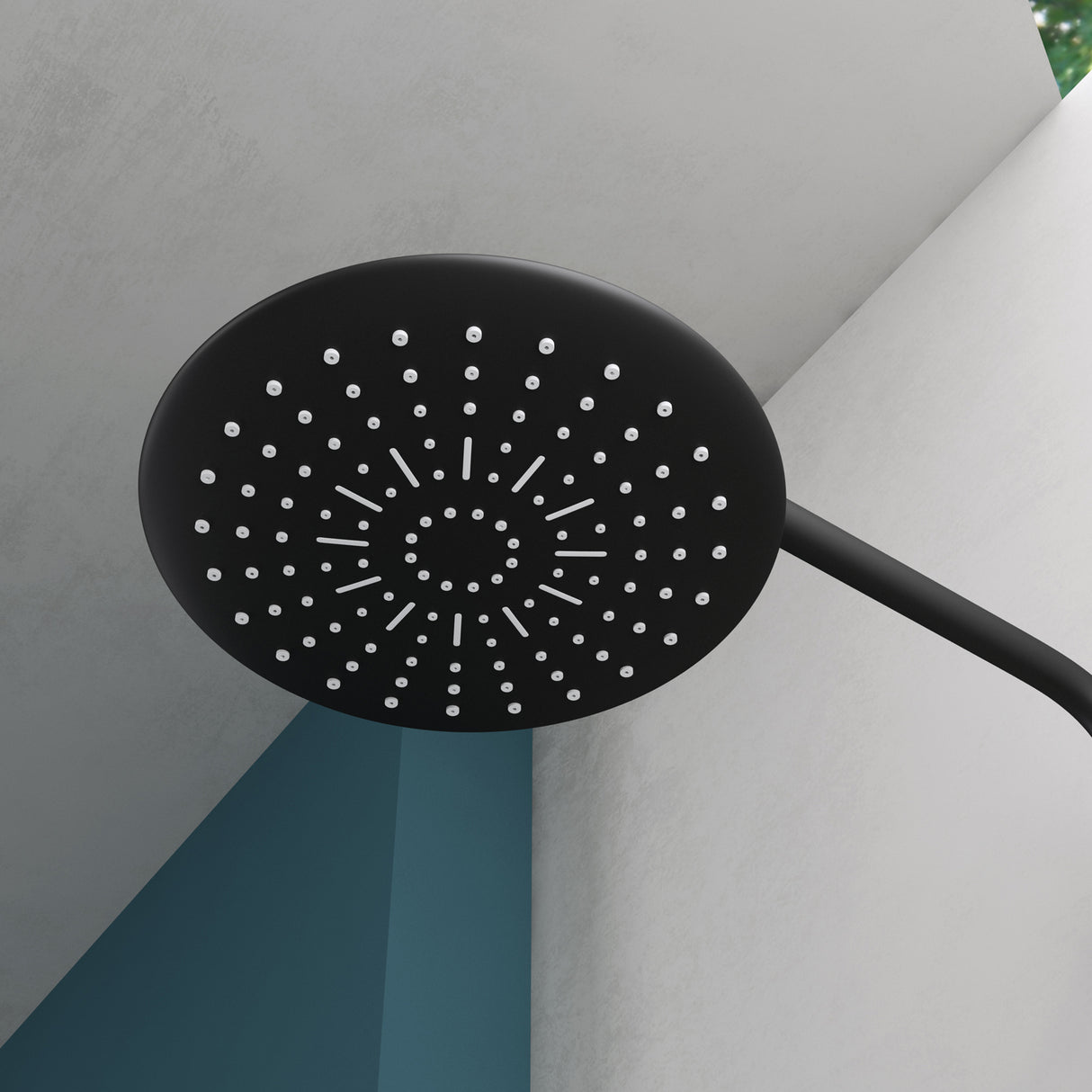 Système de douche Glasvilla avec douchette et pommeau de douche, douche de pluie, kit de fixation murale