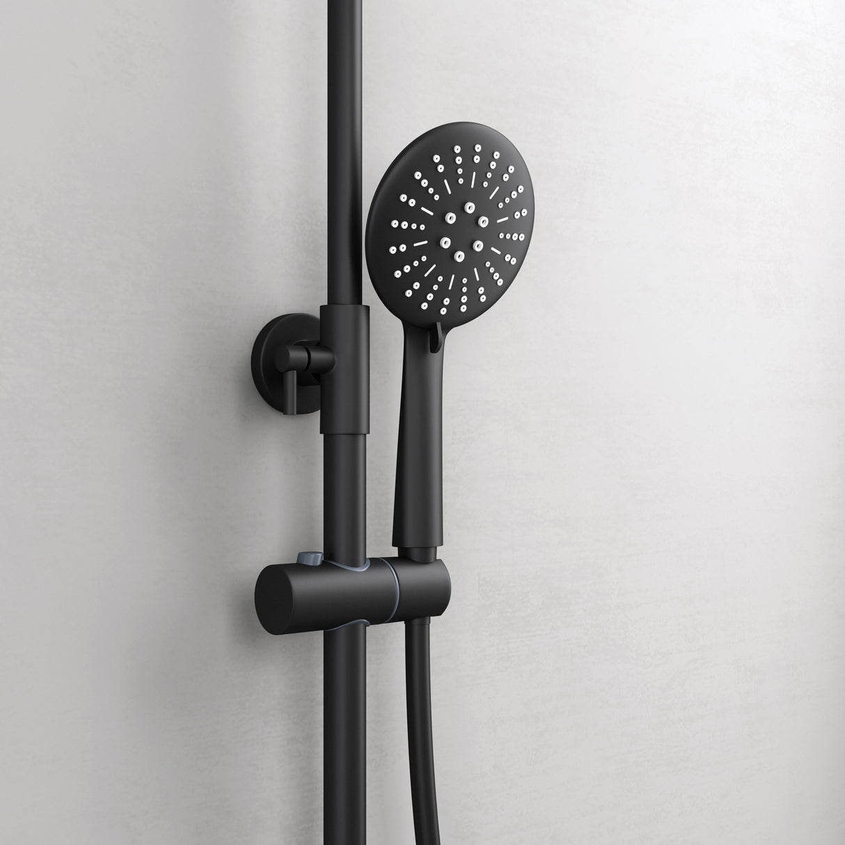 Système de douche Glasvilla avec douchette et pommeau de douche, douche de pluie, kit de fixation murale