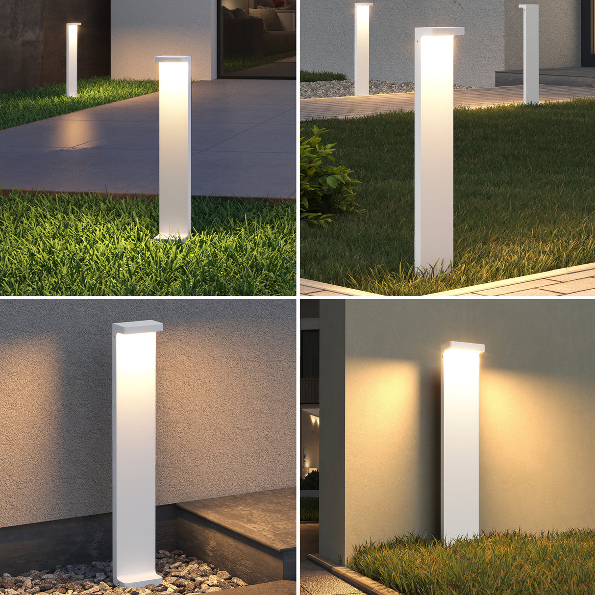 glasvilla Lampe d’Extérieur 10x6x60cm IP65 | Éclairage de Chemin Extérieur | Borne Lumineuse pour Jardin, Lampadaire 3000K | Lampadaire d’Extérieur 6W LumaTorch