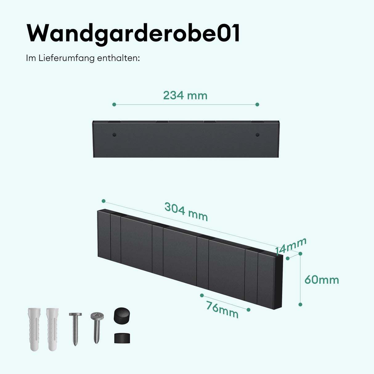 Patères murales Glasvilla sans perçage, porte-manteau mural, crochets muraux en acier inoxydable, barre porte-manteau, crochets Stalo-04+05