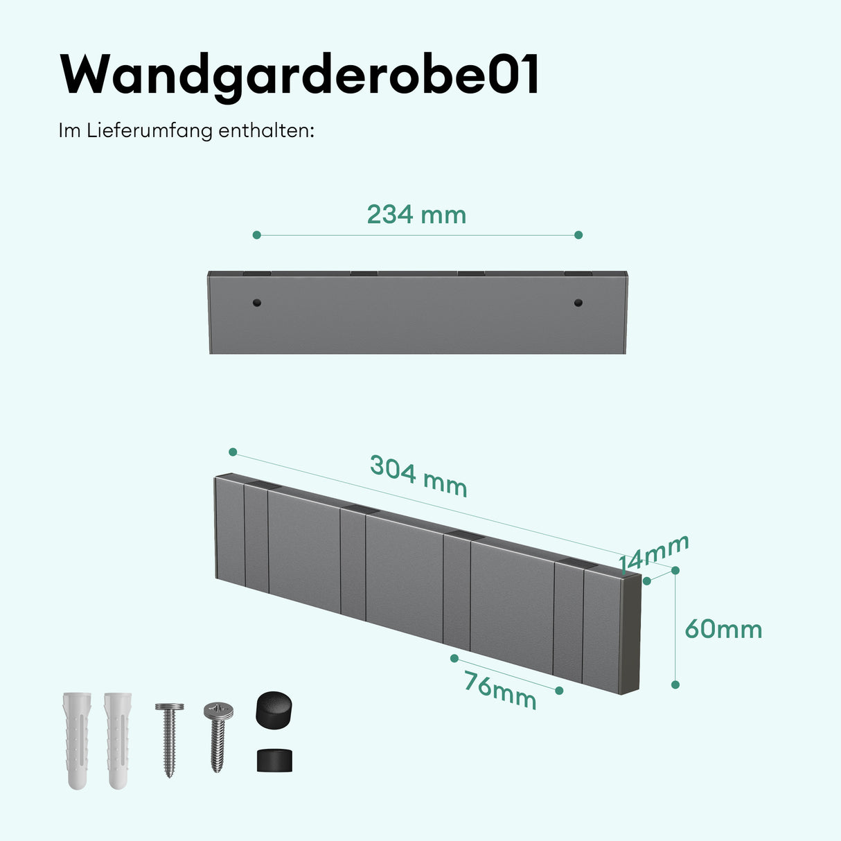 Patères murales Glasvilla sans perçage, porte-manteau mural, crochets muraux en acier inoxydable, barre porte-manteau, crochets Stalo-04+05