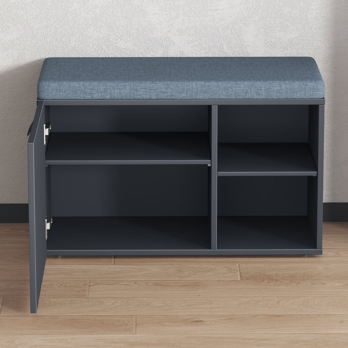 glasvilla Panchina Scarpiera con Cuscino, Ripiani Regolabile, Maniglia in Lega di Alluminio, Scarpiera con Seduta Salvaspazio da Ingresso, Corridoio, Zitta-01