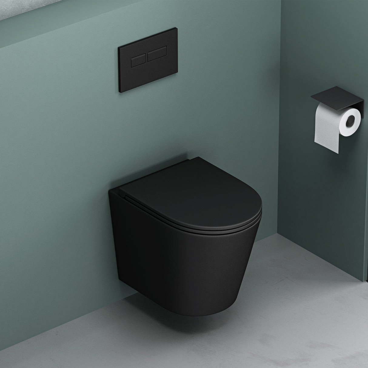 glasvilla Sanitari Bagno Sospeso in Ceramica, WC Sospeso senza Brida con Chiusura di Soft Close Aachen108