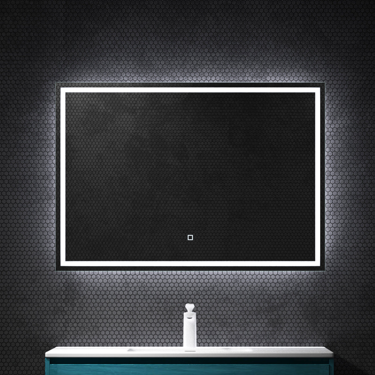 glasvilla Specchio da Bagno Appeso Specchio LED da Parete per Il Trucco Specchio da Bagno a LED con Interruttore Touch Anti-Appannamento Spiegel-02