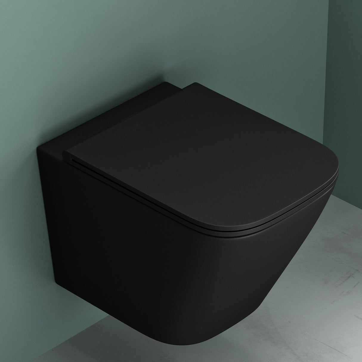 glasvilla Spülrandlos Wand WC negro Hänge WC + asiento de WC (con Softclose) A112 NUEVO!!!