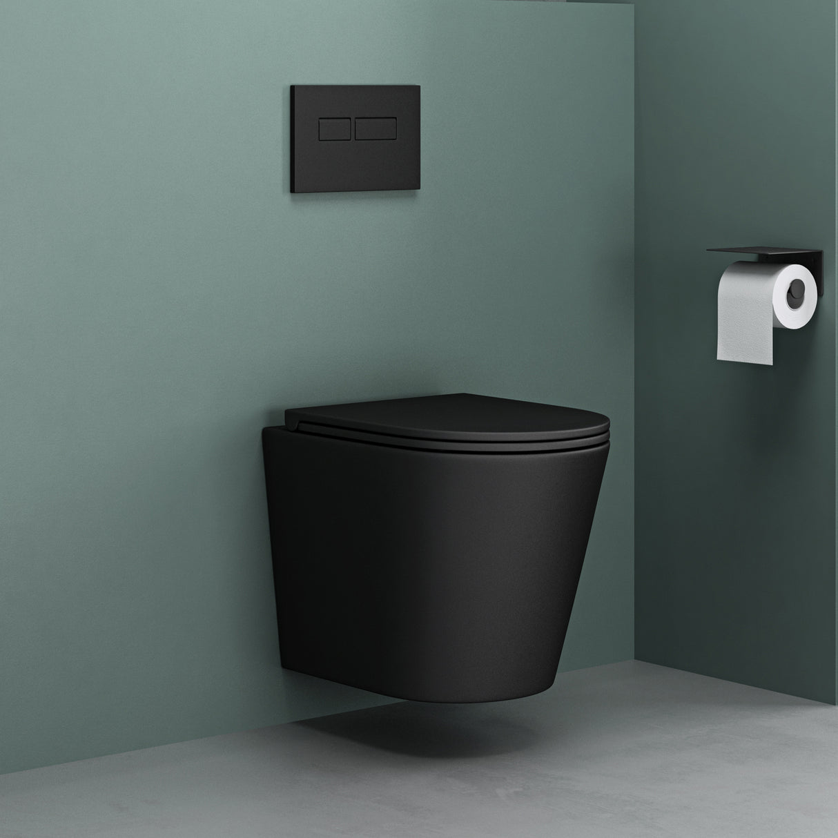 glasvilla Sanitari Bagno Sospeso in Ceramica, WC Sospeso senza Brida con Chiusura di Soft Close Aachen108