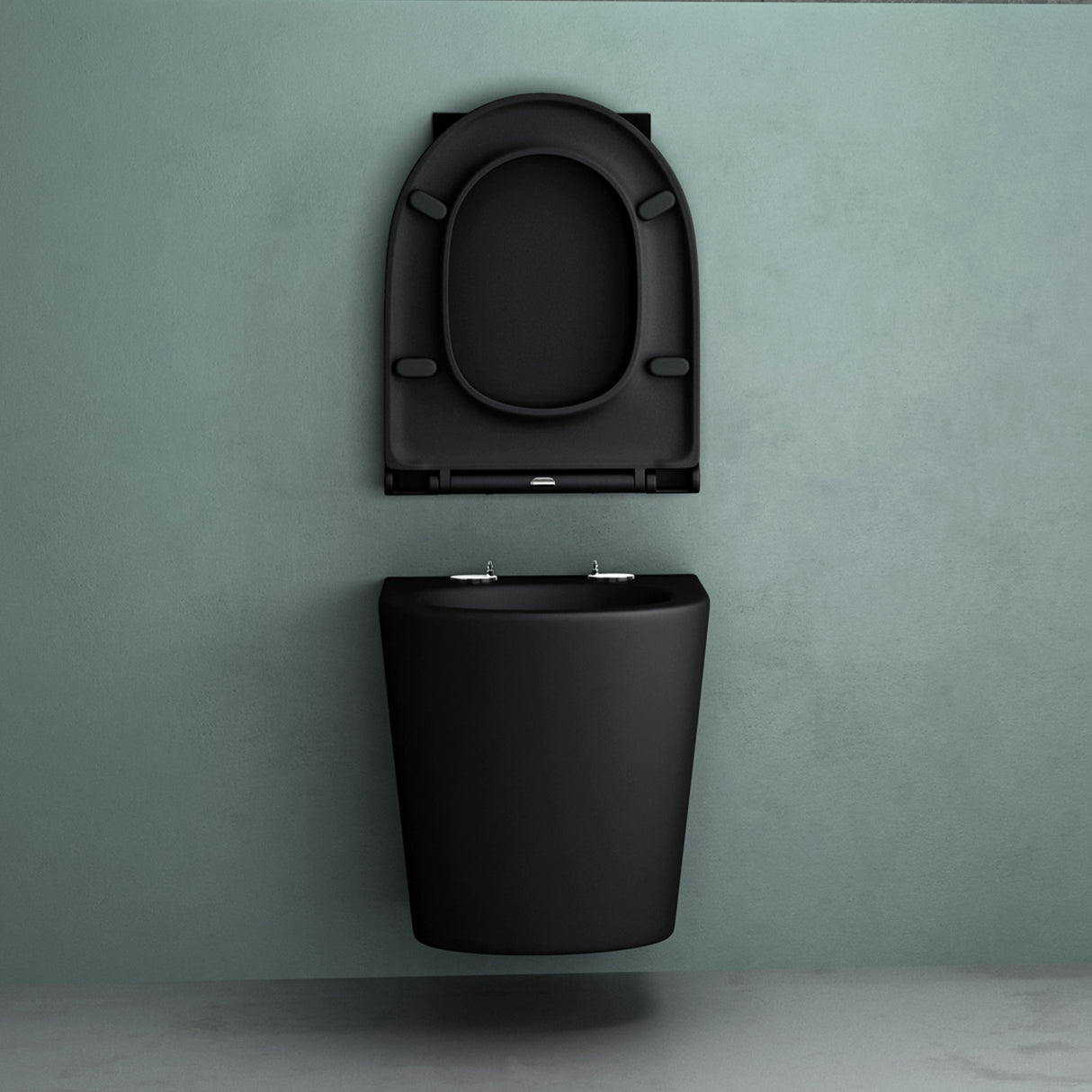 glasvilla Sanitari Bagno Sospeso in Ceramica, WC Sospeso senza Brida con Chiusura di Soft Close Aachen108