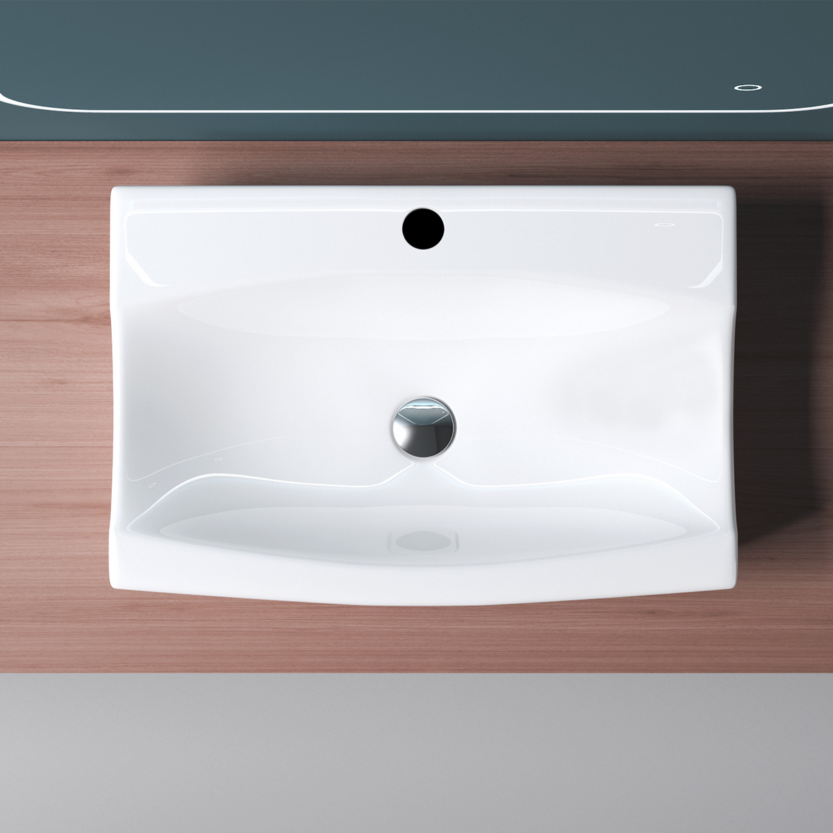 Vasque à poser Glasvilla, modèle Brussels 152B blanc, en céramique avec nano-revêtement