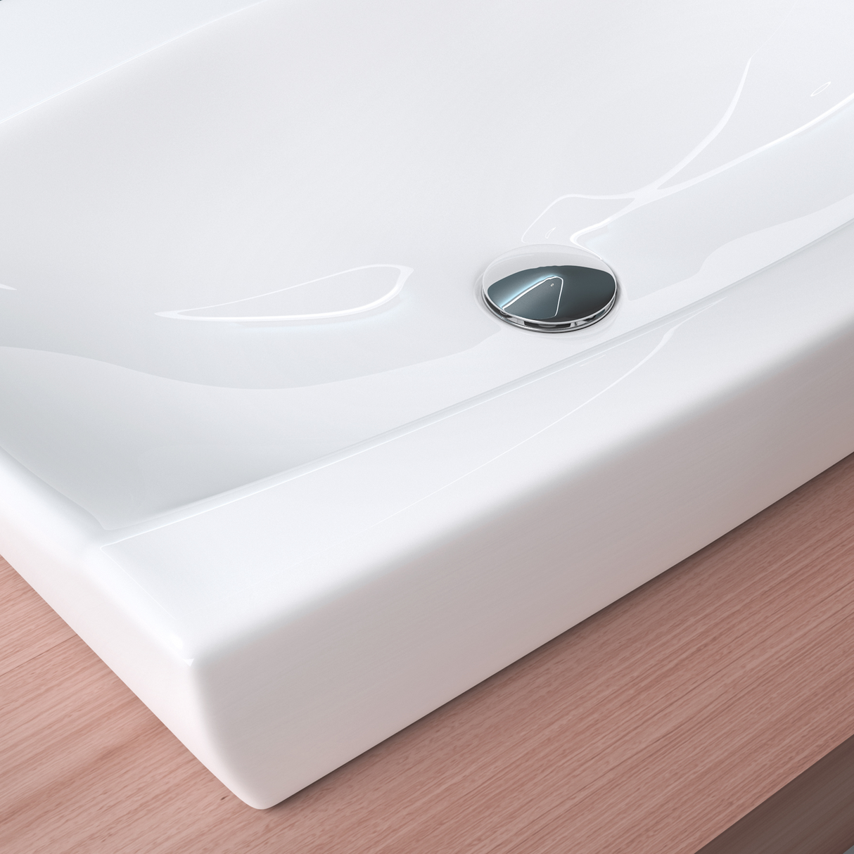 Vasque à poser Glasvilla, modèle Brussels 152B blanc, en céramique avec nano-revêtement