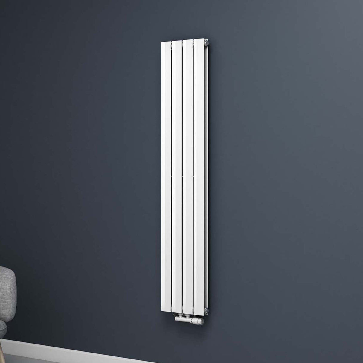 radiador plano Glasvilla con conexión central y conexión lateral, radiador de panel, calefacción de baño, de una capa de acero FV