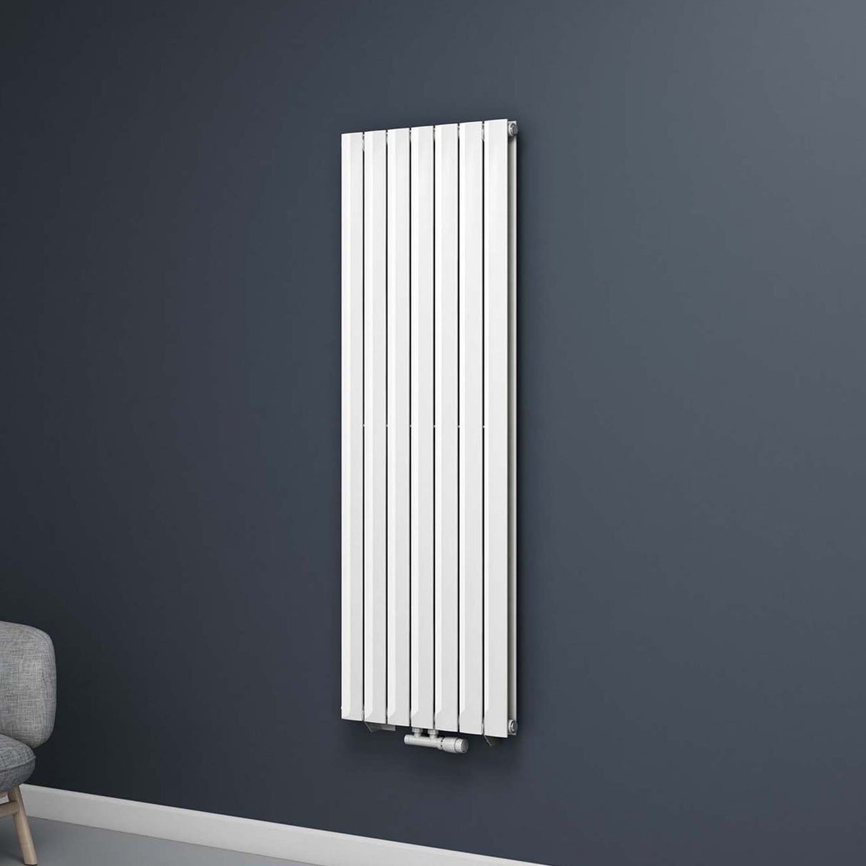 radiador plano Glasvilla con conexión central y conexión lateral, radiador de panel, calefacción de baño, de una capa de acero FV