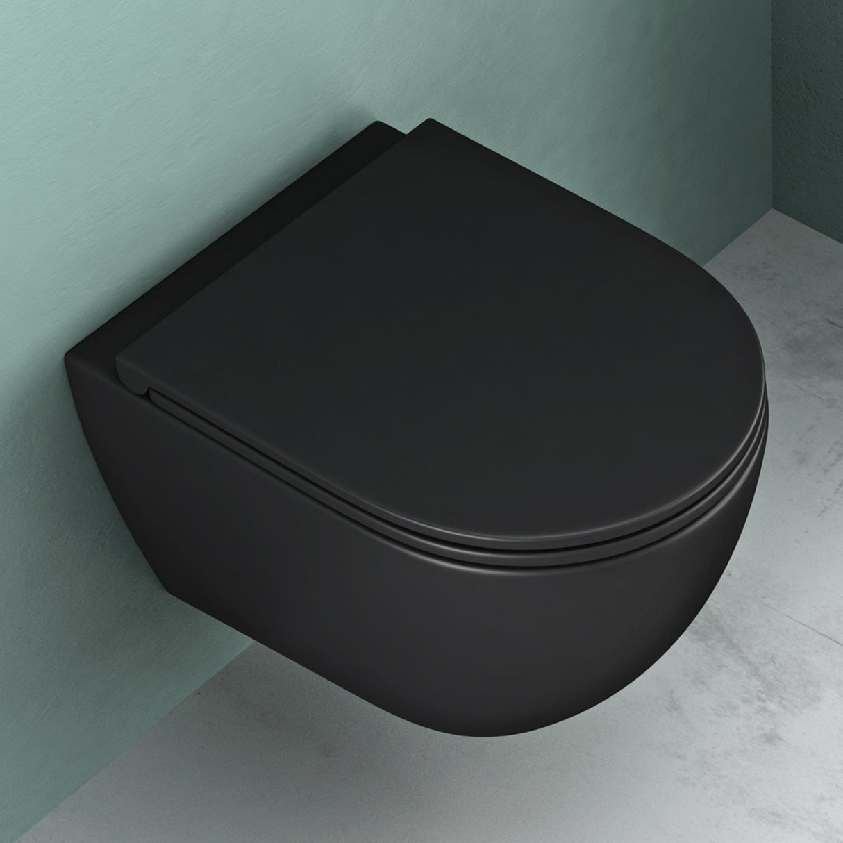 glasvilla Wand WC spülrandlos Schwarz Hänge WC spülrandlos Toilette WC mit Sitz Softclose Aachen179