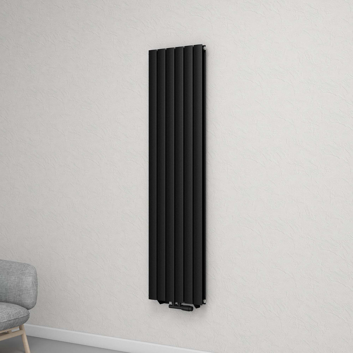 radiador plano Glasvilla con conexión central y conexión lateral, radiador de panel, calefacción de baño, de una capa de acero FV