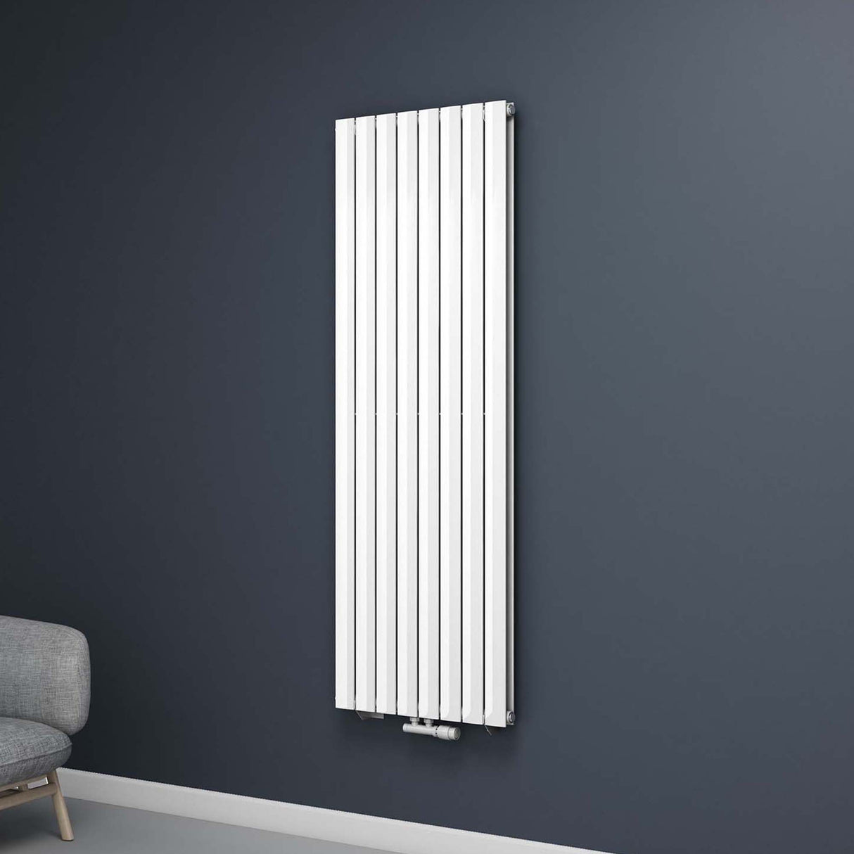 radiador plano Glasvilla con conexión central y conexión lateral, radiador de panel, calefacción de baño, de una capa de acero FV