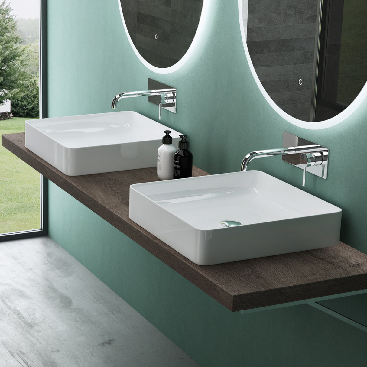 Vasque à poser blanche Glasvilla, cuve en céramique, Bruxelles105