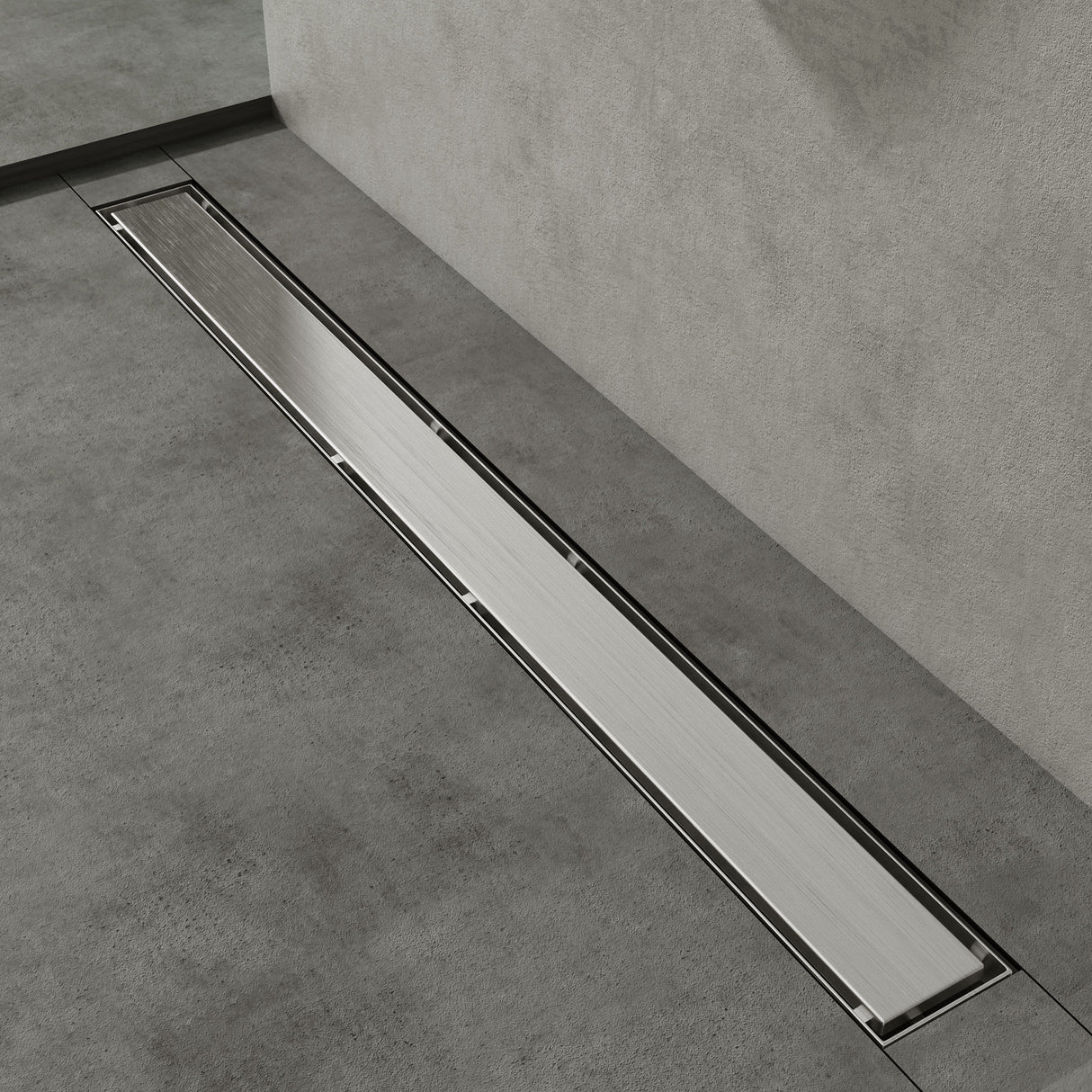 Bonde de douche Glasvilla en acier inoxydable | Kit de siphon complet pour salle de bain | Carrelable, débit de 35 l/min | Filtre à cheveux KE110