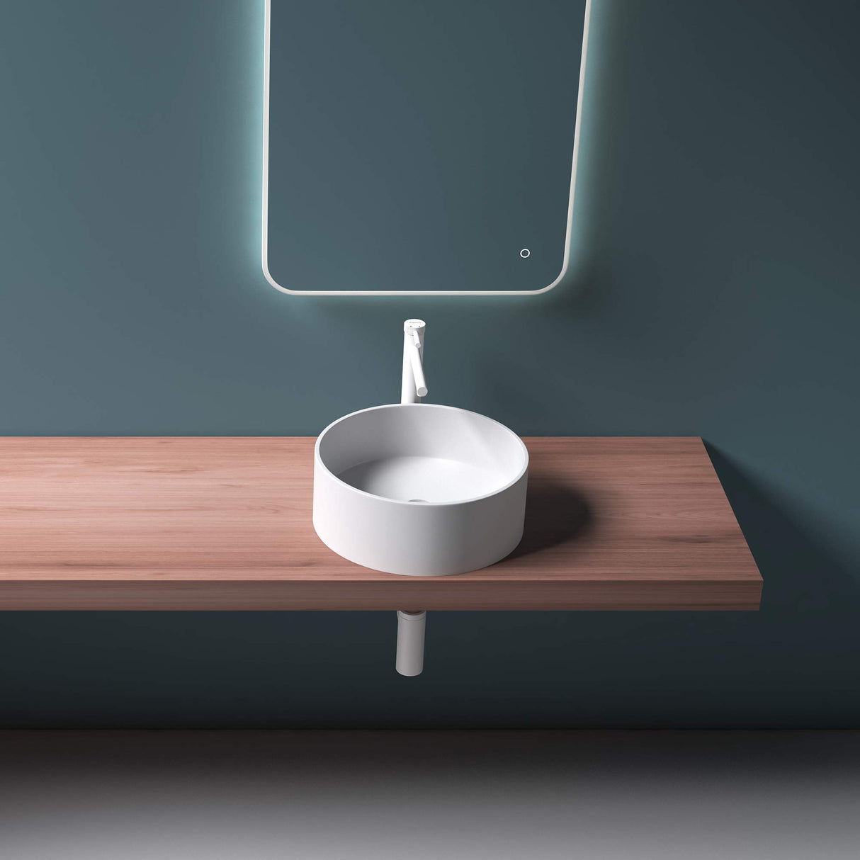 Vasque ronde Glasvilla 40x40x15cm Col804 à poser, sans trou de robinetterie ni trop-plein