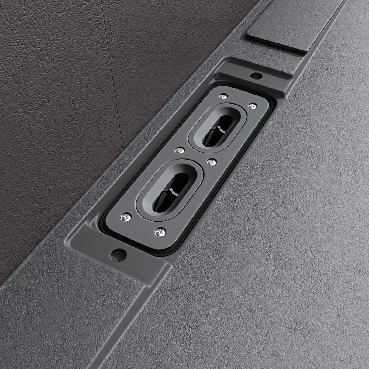 glasvilla Piatto Doccia in Pietra Artificiale Piatto Doccia per Box Doccia Forma: Rettangolare, Grigio Cemento Lyra