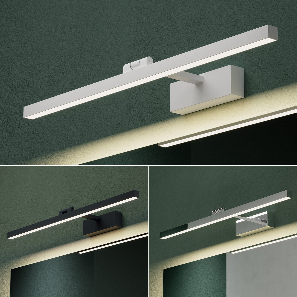 glasvilla Lampe de Salle de Bain LED pour Miroir | Lampe de Miroir 4000K pour Salle de Bain | Applique LED 9W Rotatif à 180° Strahlenschön
