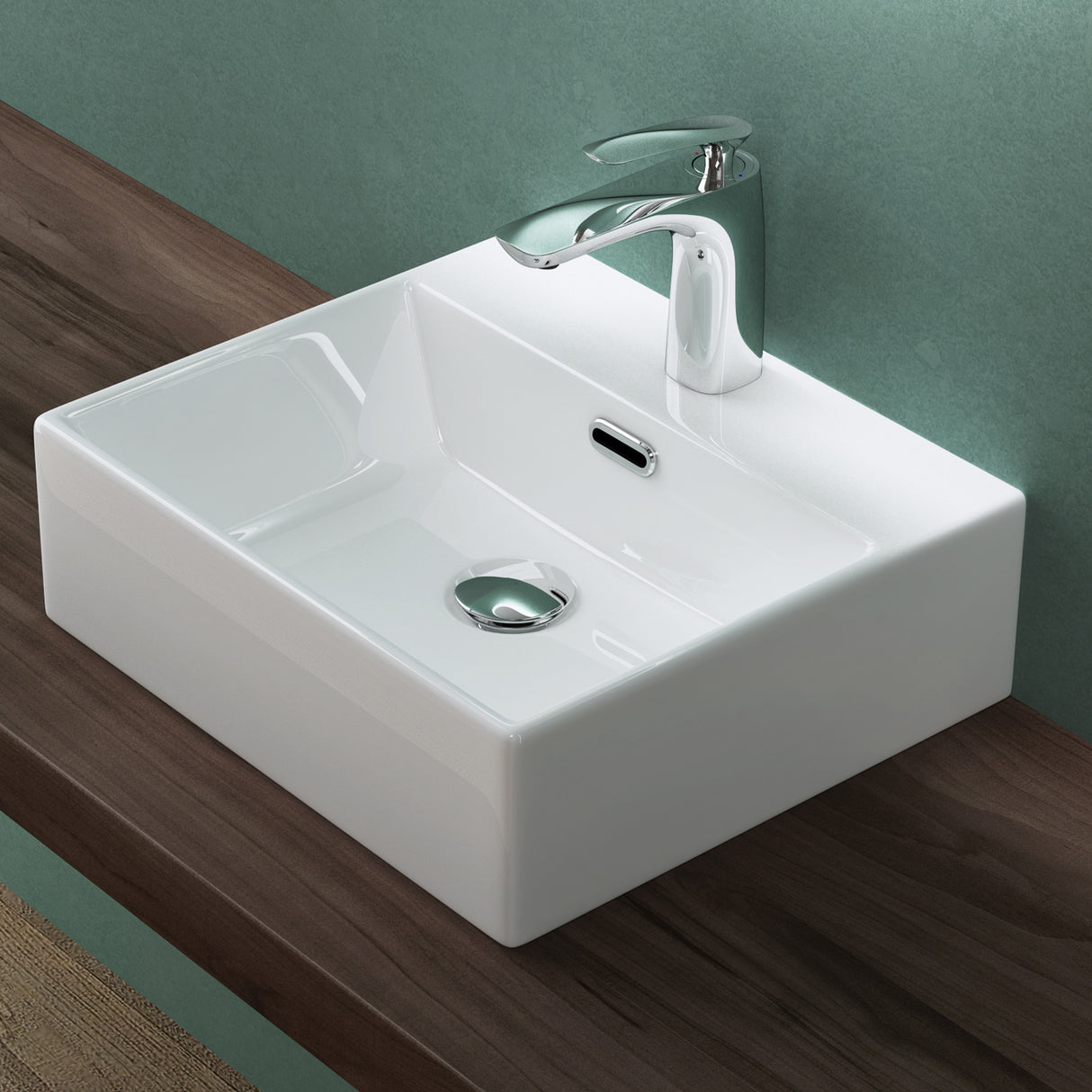 Vasque à poser en céramique Glasvilla, vasque murale, meuble sous-vasque avec revêtement nano Brussels206