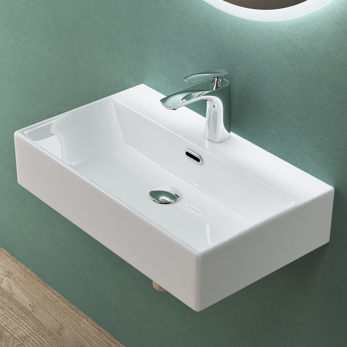 Vasque à poser en céramique Glasvilla, vasque murale, meuble sous-vasque avec revêtement nano Brussels206