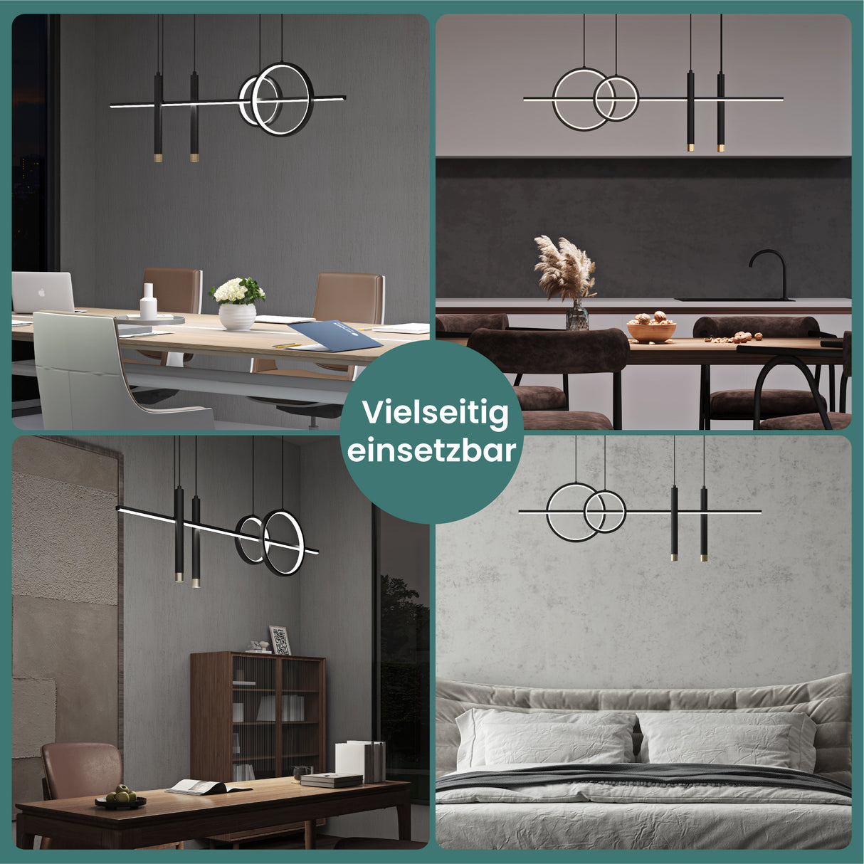 lampara colgante glasvilla 100cm LED diseño lineal 3000K/4000K/6000K cable ajustable 38W lámpara colgante para comedor sala de estar dormitorio