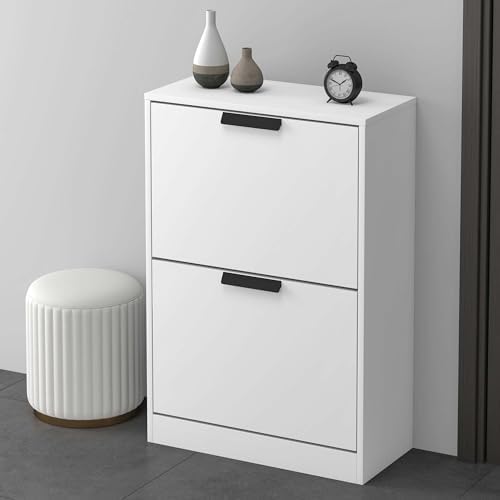 Glasvilla armoire à chaussures coffre à chaussures basculeur à chaussures LxPxH : 60x28x89 cm meuble à chaussures étroit meuble à chaussures01