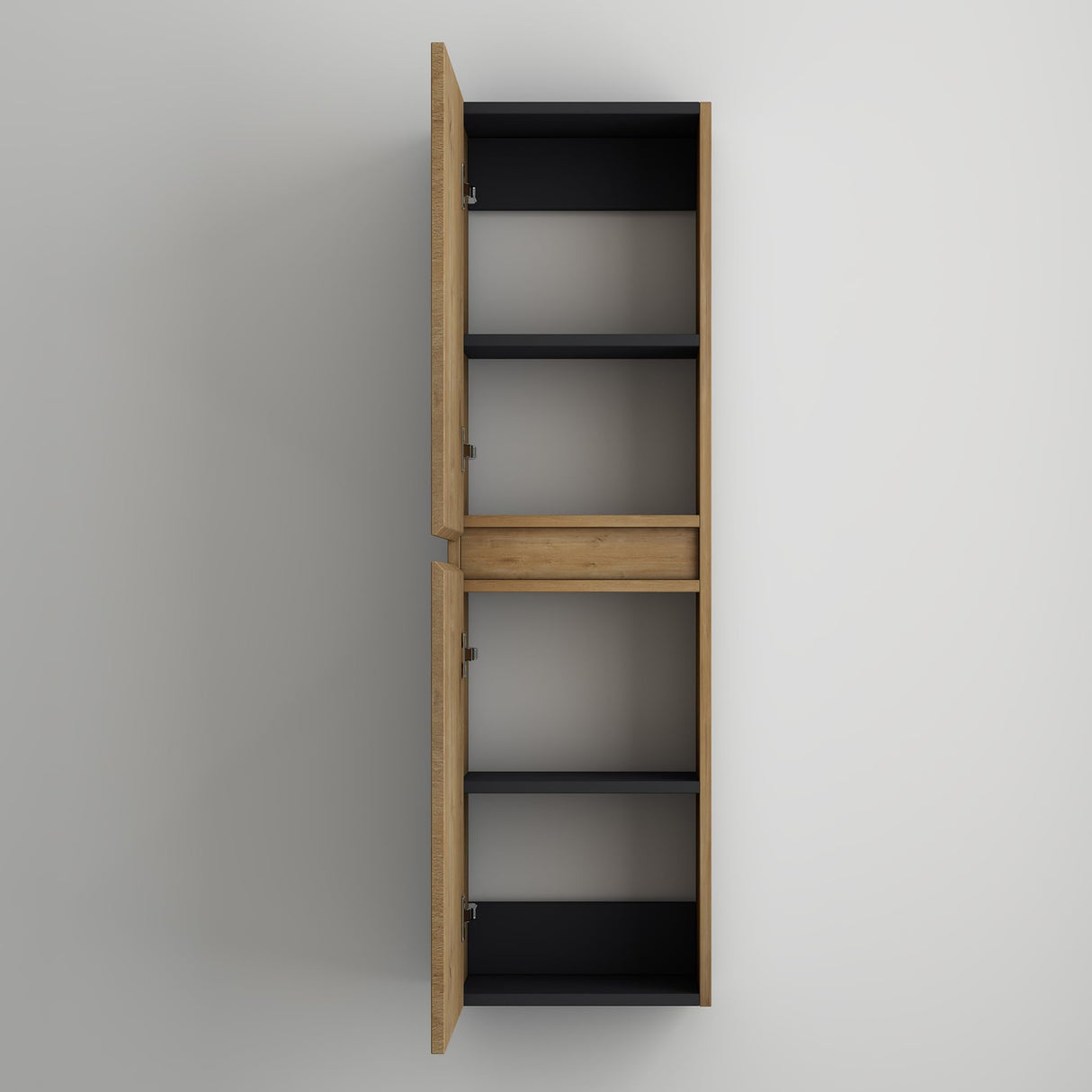 glasvilla Armoire Latérale de Salle de Bain avec 2 Portes et 4 Compartiments Étagère de Salle de Bain Armoire Polyvalente Armoire de Salle de Bain LTH 35x20x120 cm Verona