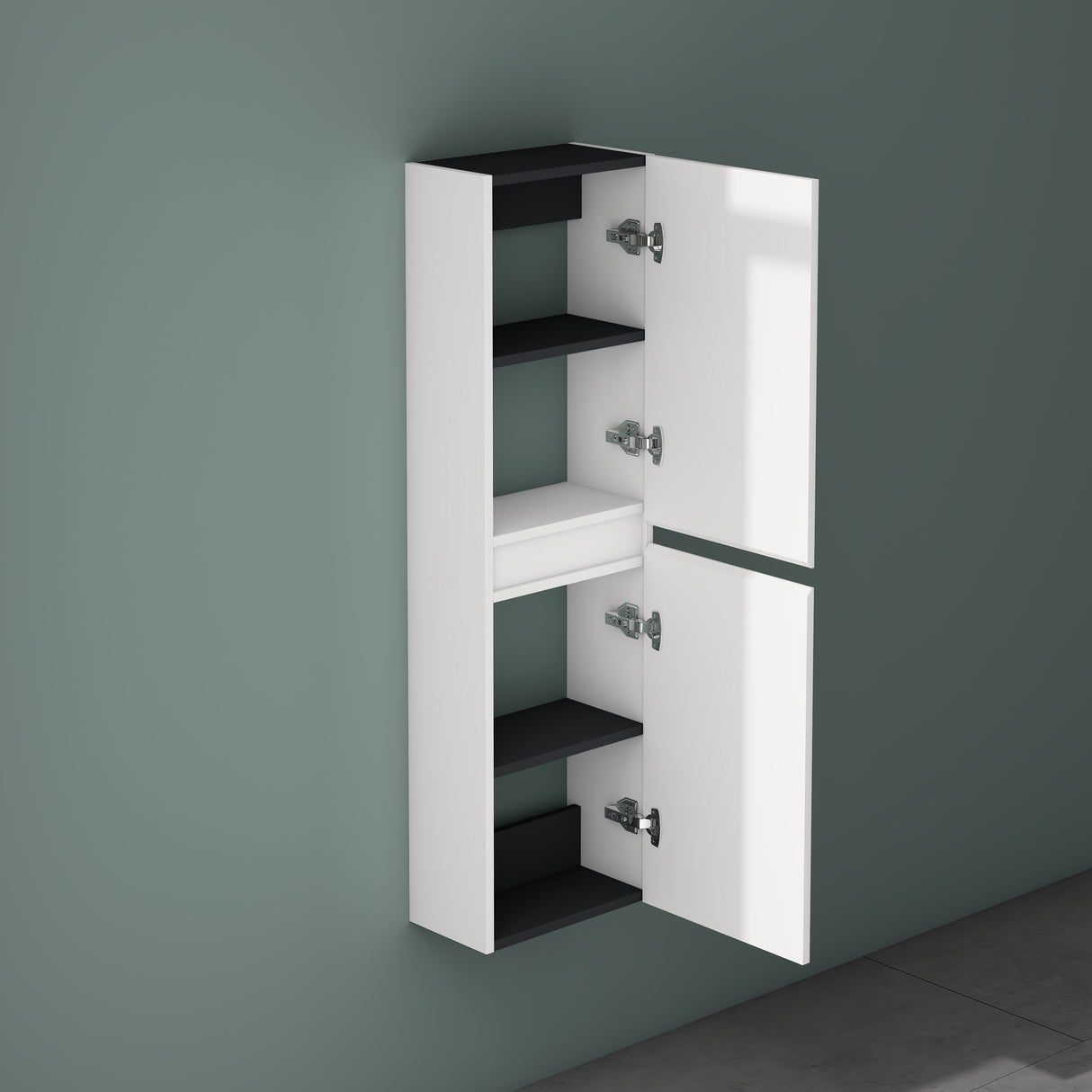 glasvilla Armadio Colonna Bagno con 2 Ante e 4 Vani, Mobile Bagno Alto Multiuso 35x20x120cm Mobiletto da Bagno Verona