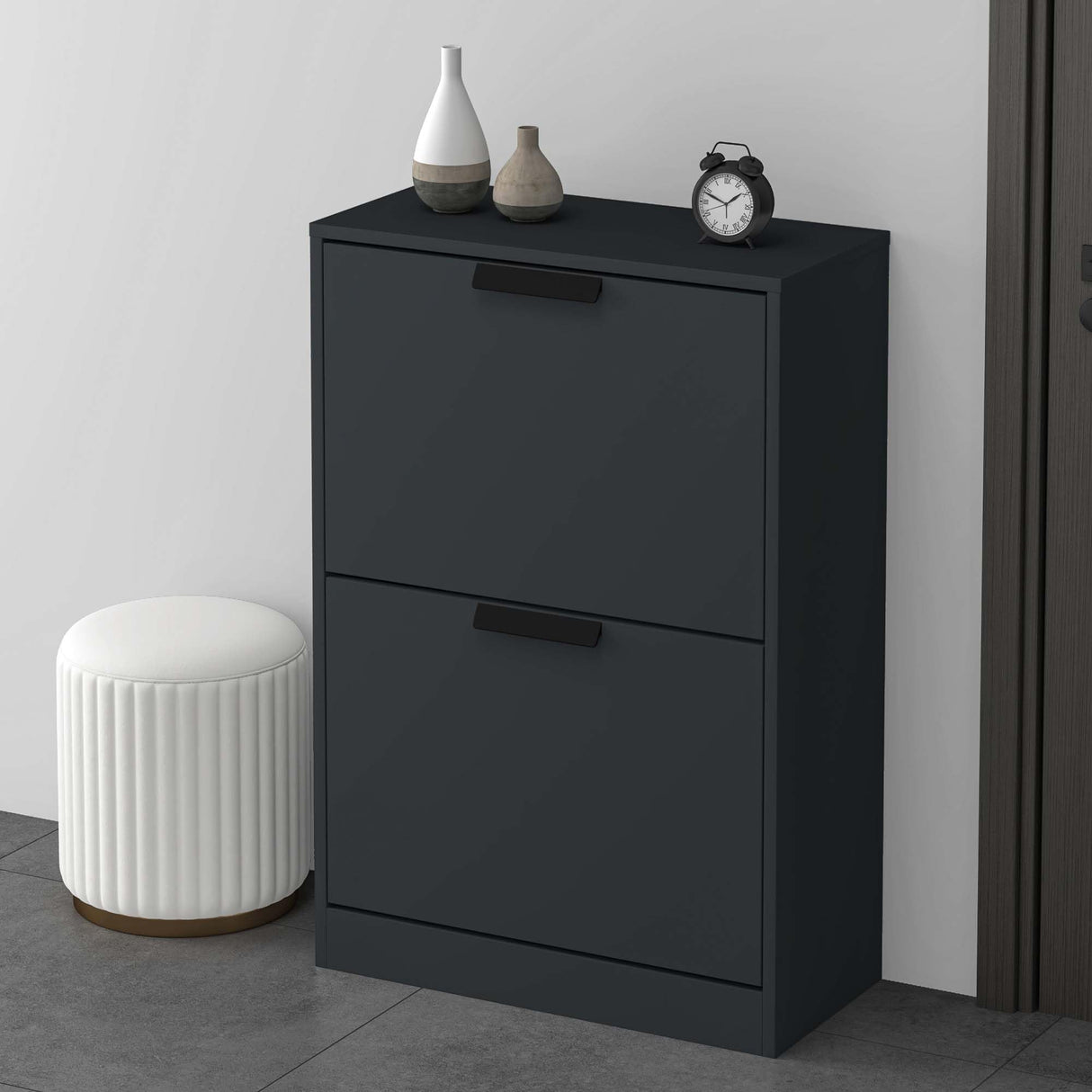 Glasvilla armoire à chaussures coffre à chaussures basculeur à chaussures LxPxH : 60x28x89 cm meuble à chaussures étroit meuble à chaussures01