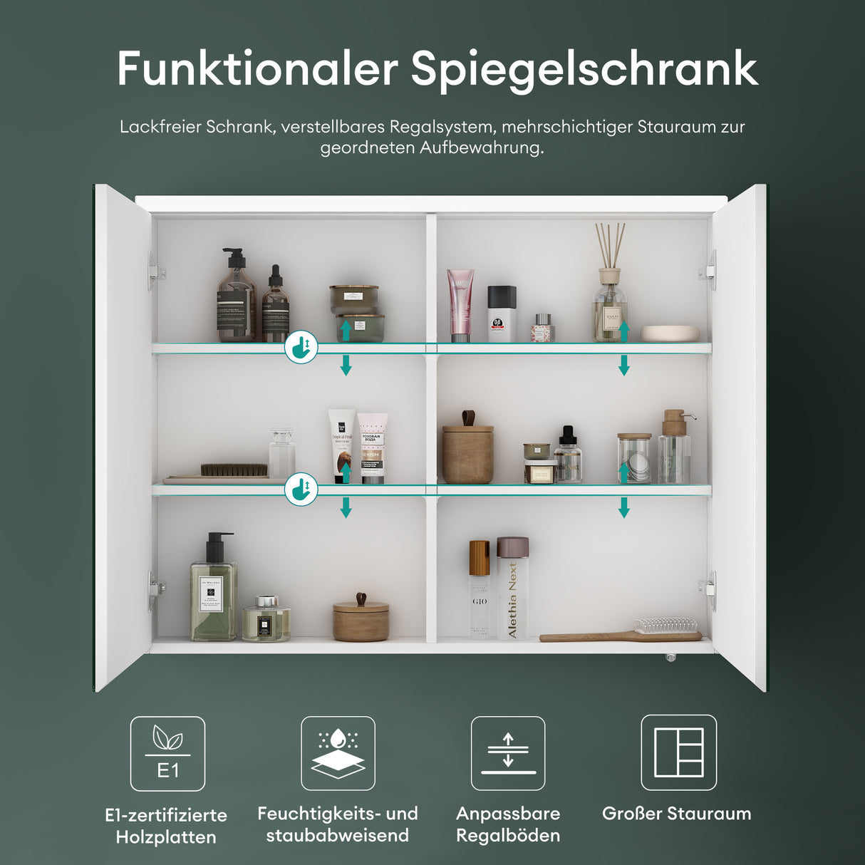 glasvilla Espejo armario de baño con iluminación LED armario de baño armario colgante espejo de baño Espejo armario-03