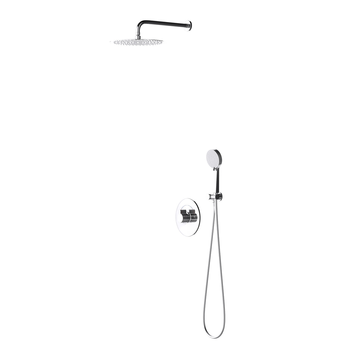 glasvilla Wassersparende Regendusche Wellness-Duschsystem Duschkopf Ø40cm Duschset mit Handbrause & Einhebelmischer Duschsystem3