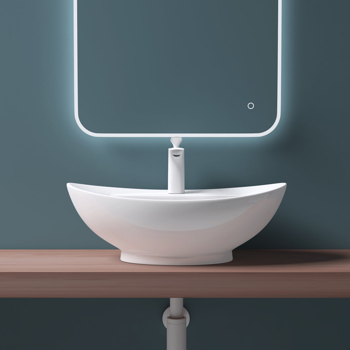 Vasque à poser Glasvilla, modèle Brussels 302 blanc, en céramique avec nano-revêtement