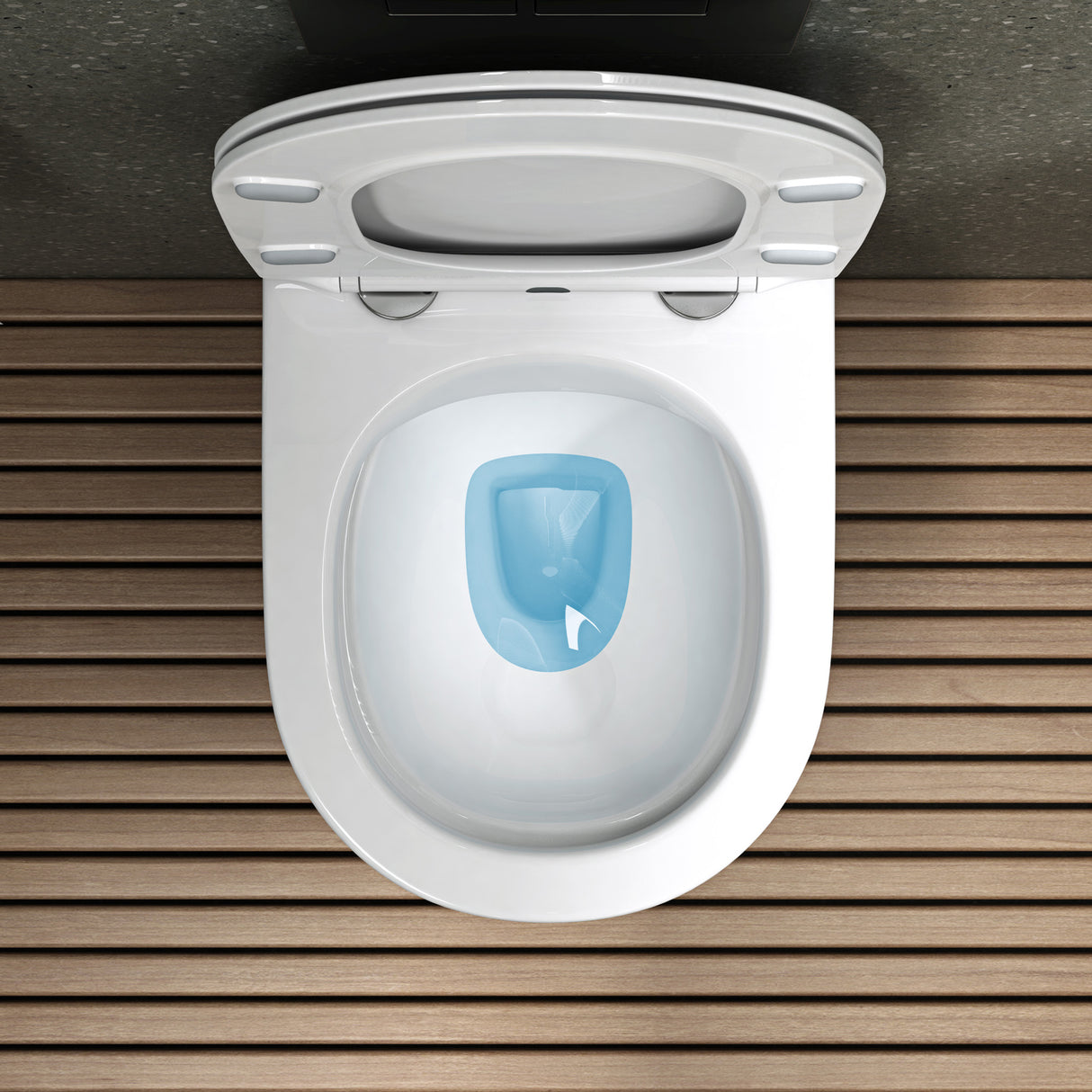 WC suspendu Glasvilla, sans bride, en céramique blanche, avec mécanisme de fermeture amortie