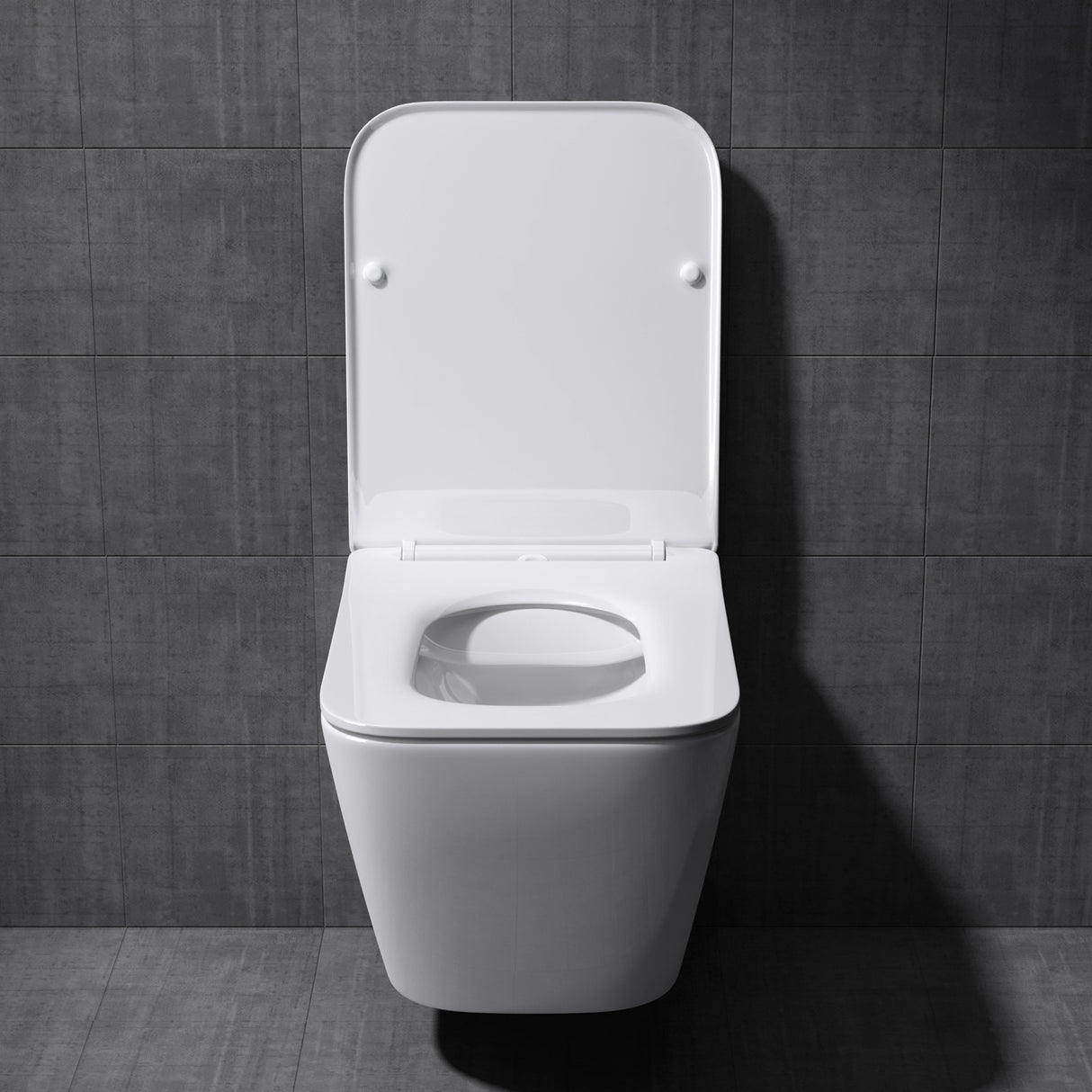 Glasvilla Design – Inodoro suspendido sin reborde en cerámica blanca con asiento Soft-Close