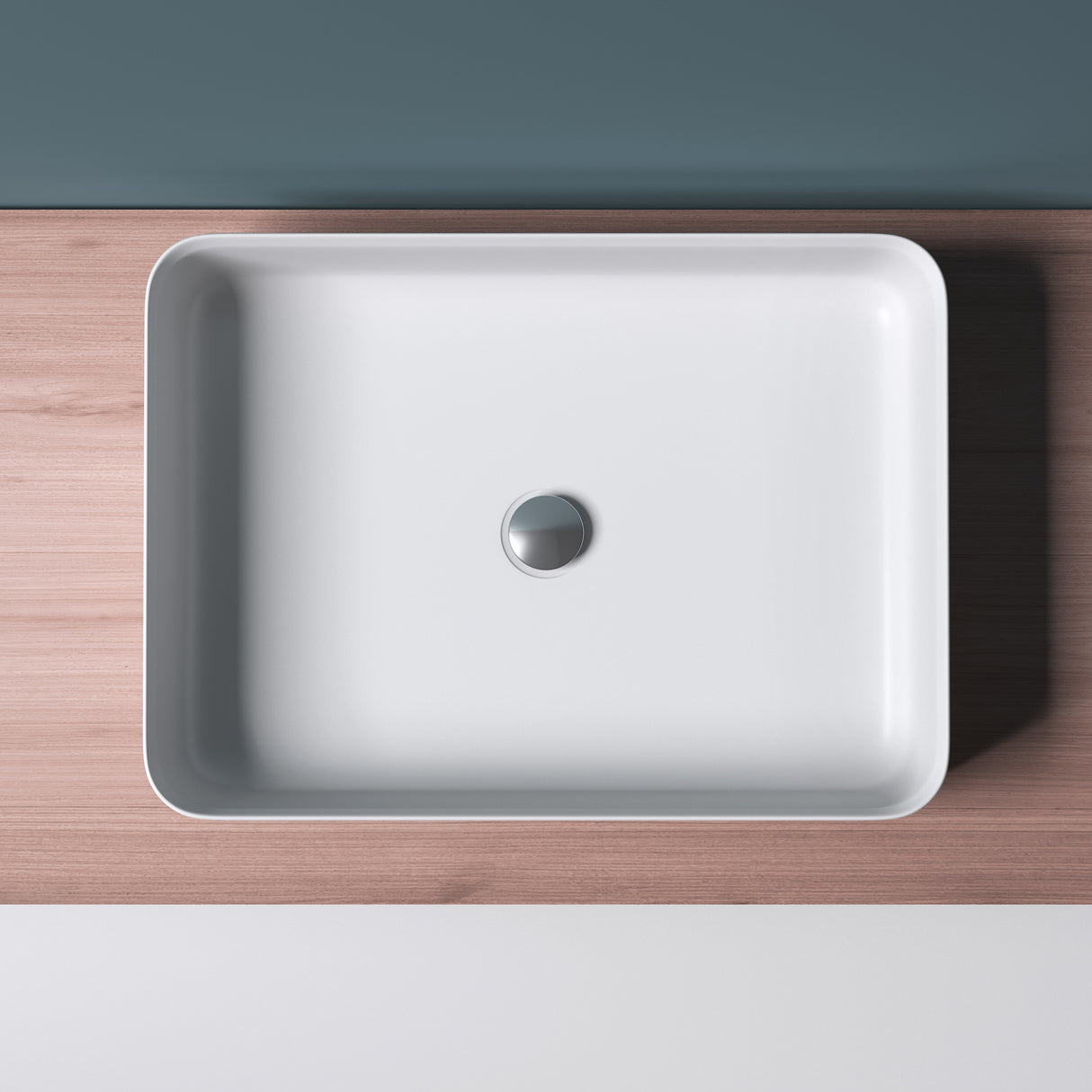 Vasque à poser Glasvilla, vasque rectangulaire en fonte minérale, meuble-lavabo Col812