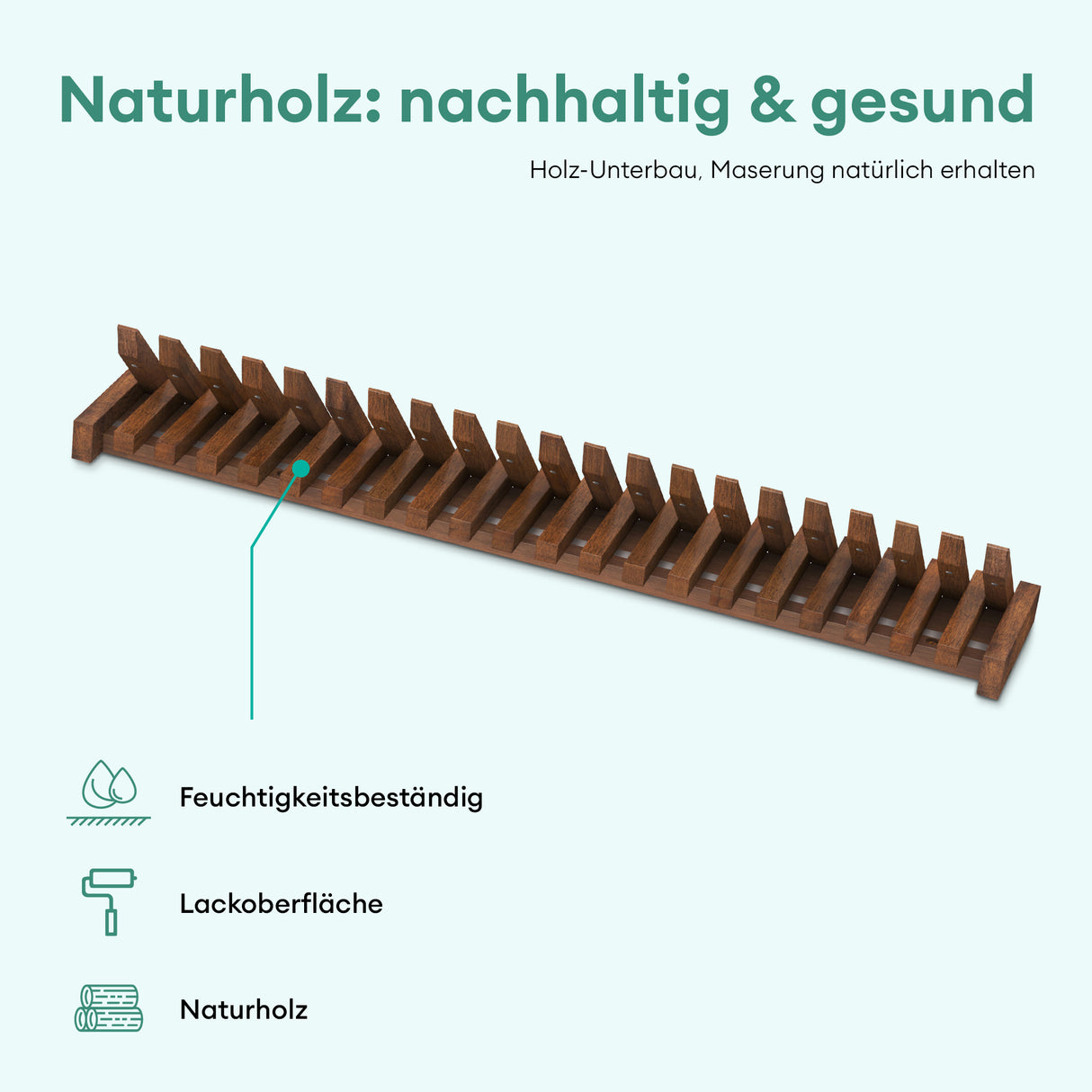 glasvilla Kleiderhaken Wandgarderobe Wandhaken aus Holz Garderobe mit 7 magnetischen Klapphaken Garderobenleiste Garderobenhaken Twigro-01